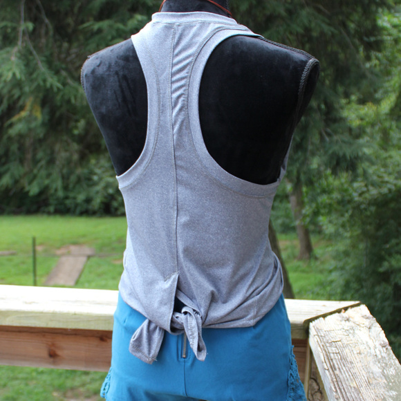Yoga Tank Split Back Muscle Top Slate Blue Small - Picture 4 of 8